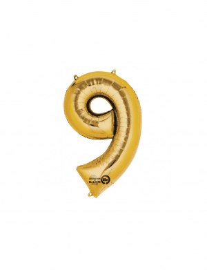 Balon folie cifra 9 auriu 86 cm – FTB003