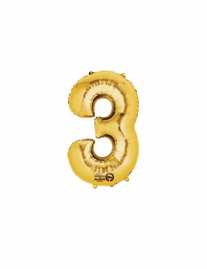 Balon folie cifra 3 auriu 86 cm – FTB009