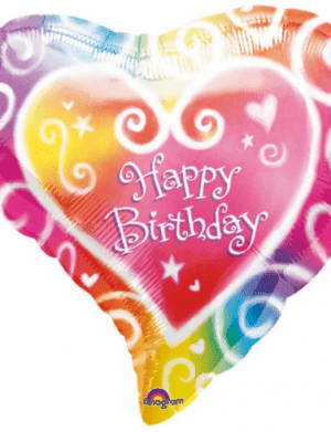 Balon folie figurina 45 cm inima Happy Birthday – FTB040