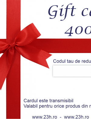 Gift Card, valoare 400 lei, cadou personalizat, culoare alb cu rosu – ILIF1956
