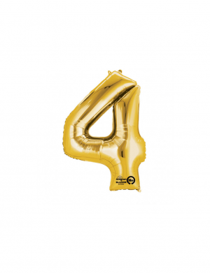 Balon folie cifra 4 auriu 86 cm – FTB008