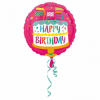 balon folie inima 45 cm happy birthday cake and flags 1