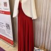 Rochie versatila domnisoara de onoare rosu, bolero mireasa alb (1)