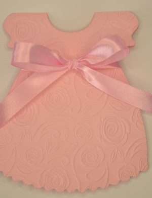 Invitatie botez in forma de rochita roz – DSBC201003