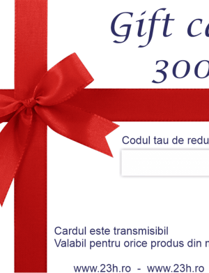 Gift Card, valoare 300 lei, cadou personalizat, culoare alb cu rosu – ILIF1958