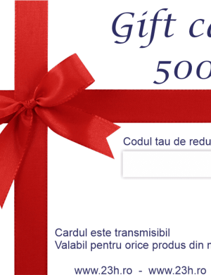 Gift Card, valoare 500 lei, cadou personalizat, culoare alb cu rosu – ILIF1955
