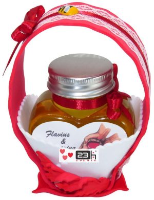 Marturii dulci cu miere, model handmade Cupe cu nectar – rosu, borcan 90 gr – DSBC1676