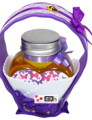 Marturii dulci cu miere, model handmade Cupe cu nectar – mov, borcan 90 gr – DSBC1696