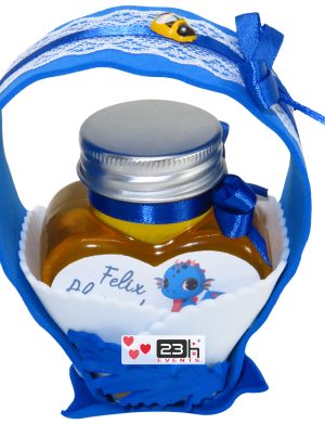 Marturii dulci cu miere, model handmade Cupe cu nectar – albastru, borcan 90 gr – DSBC1672