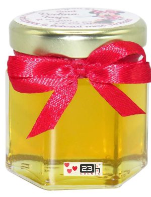 Marturii dulci cu miere, model handmade Iubire – rosu, borcan 50 gr – DSBC167