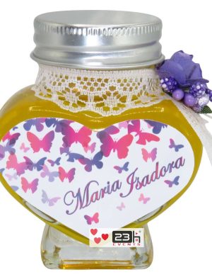 Marturii dulci cu miere, model handmade Iubire – lila, borcan 90 gr – DSBC1622