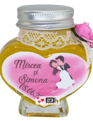 Marturii dulci cu miere, model handmade Adiere – roz, borcan 90 gr – DSBC1624