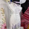 Set dezgatit mireasa 4 piese, model alb cu flori de lavanda, palarie neagra si bentita, SODIS164 (1)