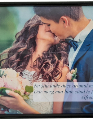 Tablou personalizat cu fotografia de nunta si mesaj, ILIF1106