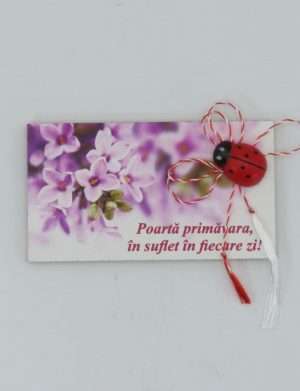Martisor flori de liliac, Primavara in suflet, din lemn cu magnet, 80x45mm, set 6 buc – ILIF202046