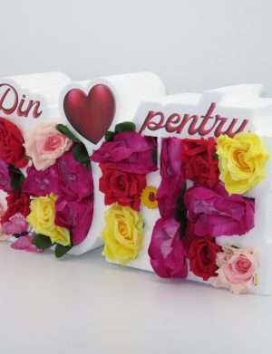 Aranjament cadou cu flori de sapun, Din inima pentru sotie – ILIF203001