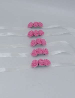 Corsaj domnisoare de onoare, set 5 buc, flori roz – ILIF203067