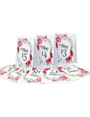 Numar Masa cu model floral, alb, model 2 – MIBC203021