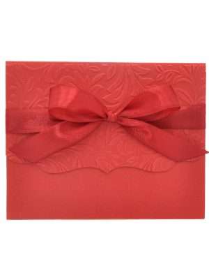 Invitatie nunta cu model floral embosat, rosu – DSBC203014