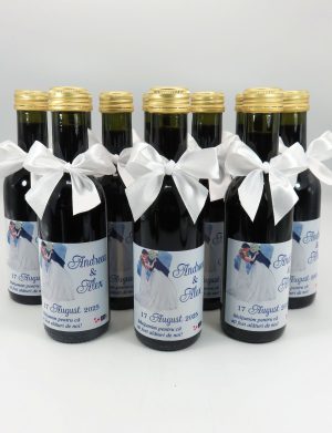 Marturie nunta Sticluta de Vin personalizata, silueta miri 2 – ALIF203036