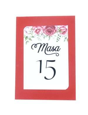 Numar Masa cu model floral, rosu si alb, model 1 – MIBC203017