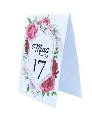 Numar Masa cu model floral, alb, model 1 – DSBC203020