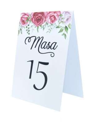 Numar Masa cu model floral, alb, model 3 – DSBC203022