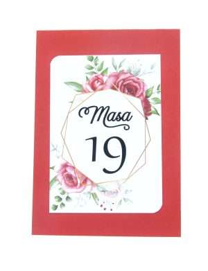 Numar Masa cu model floral, rosu si alb, model 2 – MIBC203018