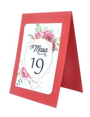 Numar Masa cu model floral, rosu si alb, model 2 – DSBC203018