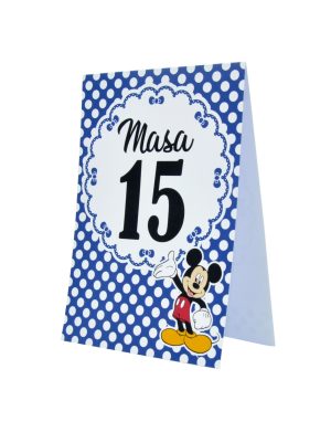 Numar Masa botez cu Mickey Mouse, albastru & alb – MIBC203041