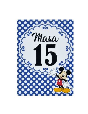 Numar Masa botez cu Mickey Mouse, albastru & alb – MIBC203041