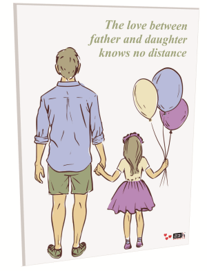 Cadou pentru tata, tablou cu imagine embosata, Tata&fiica – ILIF203100