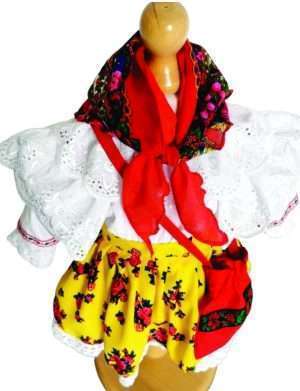 Costumas traditional botez, fetita, Mandra Romanca-ILIF204059