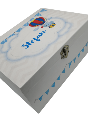 Cutie dar botez personalizata, Elefantel, 40x30x15 cm – DSPH204010