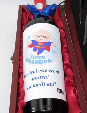 Cadou, sticla de vin cu cutie, Bunicul este eroul nostru – ILIF204037