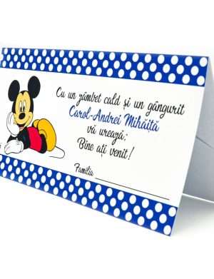 Plic de dar botez personalizat cu nume, Mickey Mouse, albastru – MIBC203063