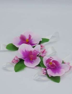 Bratara corsaj domnisoare de onoare, set 3buc, orhidee – ILIF205070