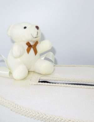 Cutie dar de botez cu ursulet, ivory – ILIF205037
