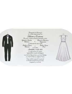 Invitatie nunta model Damasc, albastru – MIBC205008