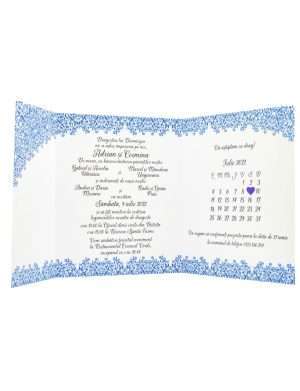 Invitatie nunta, Baroc, albastru – DSBC205004