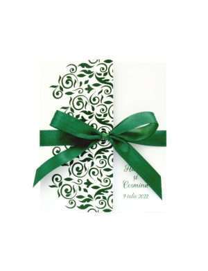 Invitatie nunta model Baroc, verde – MIBC205007