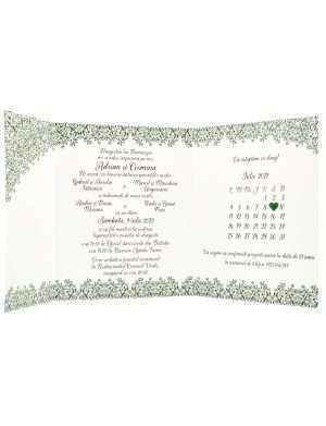 Invitatie nunta, Baroc, verde – DSBC205007