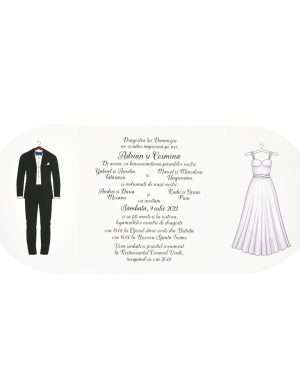 Invitatie nunta model Damasc, rosu burgund – MIBC205010