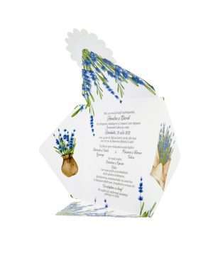 Invitatie nunta tip plic, tema lavanda – DSBC205013