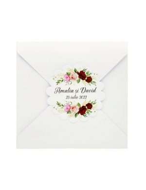 Invitatie nunta tip plic, tema florala – DSBC205014