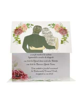 Invitatie nunta model Forever, rosu burgund – MIBC205021