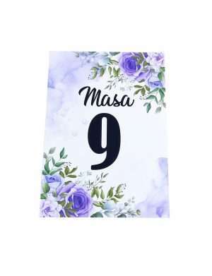 Numar Masa, model floral 1, alb&mov – DSBC205042