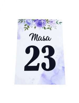 Numar Masa, model floral 3, alb&mov – DSBC205044