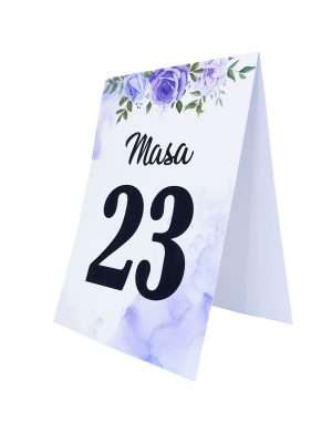 Numar Masa, model floral 3, alb&mov – MIBC205044
