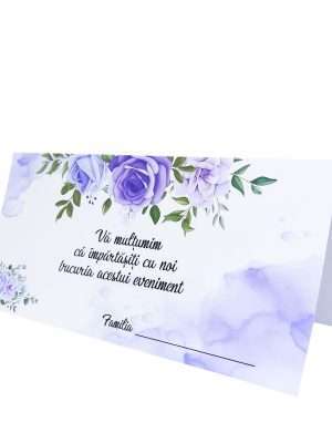 Plic de dar nunta, model floral 1, alb&mov – DSBC205049